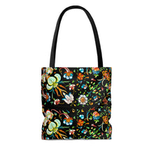 Load image into Gallery viewer, French Flower's In Black Tote Bag