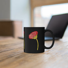 Load image into Gallery viewer, Pink Flower 11oz Black Mug