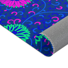 Load image into Gallery viewer, Aqua and Pink Flowers On Royal Blue Area Rugs