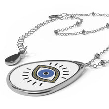 Load image into Gallery viewer, Evil Eye Gold Accent Oval Necklace
