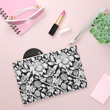 Load image into Gallery viewer, Black and White 1900th Century Thistle Print Clutch Bag