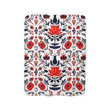Load image into Gallery viewer, Floral Sherpa Fleece Blanket
