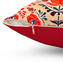 Φόρτωση εικόνας στο πρόγραμμα προβολής συλλογής, Ουγγρικό floral τετραγωνικό μαξιλάρι στο ροδάκινο