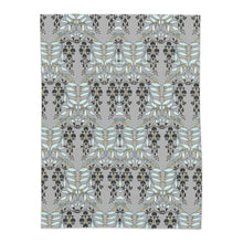 Load image into Gallery viewer, Floral Chandelier Sherpa Blanket in Grey and Teal