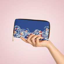 Load image into Gallery viewer, Waves and Cherry Blossoms Zipper Wallet