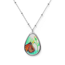 Load image into Gallery viewer, Butterfly Painting Oval Necklace