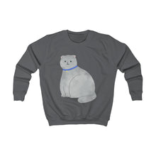 Load image into Gallery viewer, Large Gray Cat Kids Sweatshirt