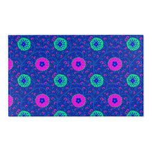 Load image into Gallery viewer, Aqua and Pink Flowers On Royal Blue Area Rugs