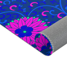 Load image into Gallery viewer, Aqua and Pink Flowers On Royal Blue Area Rugs