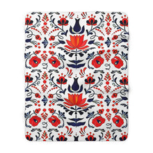 Load image into Gallery viewer, Floral Sherpa Fleece Blanket