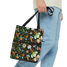 Load image into Gallery viewer, French Flower's In Black Tote Bag