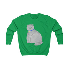 Load image into Gallery viewer, Large Gray Cat Kids Sweatshirt