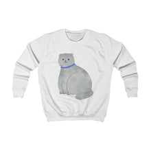 Load image into Gallery viewer, Large Gray Cat Kids Sweatshirt