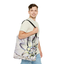 Load image into Gallery viewer, White Dahlia Tote Bag