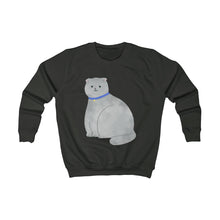 Load image into Gallery viewer, Large Gray Cat Kids Sweatshirt