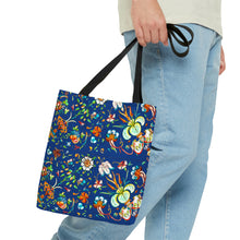 Load image into Gallery viewer, French Flower's In Blue Tote Bag