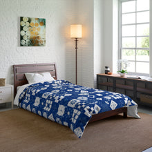 Load image into Gallery viewer, Blue and White Mosaic Tile Comforter