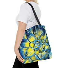 Load image into Gallery viewer, Blue Dahlia Tote Bag