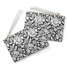 Load image into Gallery viewer, Black and White 1900th Century Thistle Print Clutch Bag