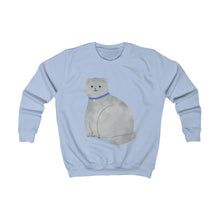 Load image into Gallery viewer, Large Gray Cat Kids Sweatshirt