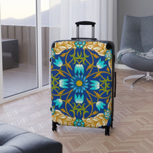 Load image into Gallery viewer, Floral Design Suitcases in Navy