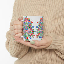 Load image into Gallery viewer, Blue Folk Daisy Ceramic Mug 11oz