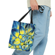 Load image into Gallery viewer, Blue Dahlia Tote Bag