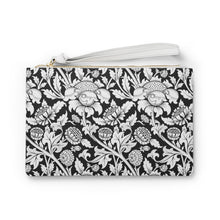 Load image into Gallery viewer, Black and White 1900th Century Thistle Print Clutch Bag
