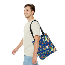 Load image into Gallery viewer, French Flower's In Blue Tote Bag