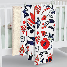 Load image into Gallery viewer, Floral Sherpa Fleece Blanket