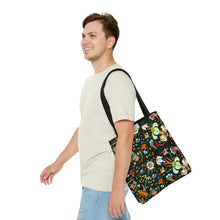 Load image into Gallery viewer, French Flower's In Black Tote Bag