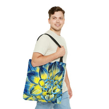 Load image into Gallery viewer, Blue Dahlia Tote Bag