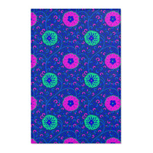 Load image into Gallery viewer, Aqua and Pink Flowers On Royal Blue Area Rugs