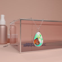 Load image into Gallery viewer, Butterfly Painting Oval Necklace