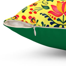 Φόρτωση εικόνας στο πρόγραμμα προβολής συλλογής, Ουγγρικό floral τετραγωνικό μαξιλάρι στο κίτρινο