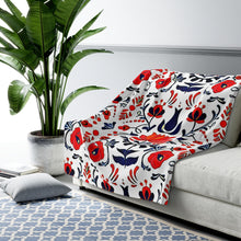 Load image into Gallery viewer, Floral Sherpa Fleece Blanket