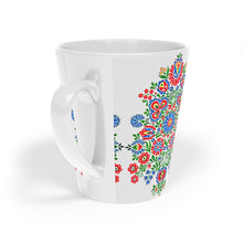 Load image into Gallery viewer, Blue Folk Daisy Latte Mug, 12oz