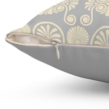 Load image into Gallery viewer, Gold and Silver Ancient Greek Design Square Pillow