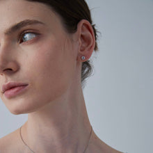 Load image into Gallery viewer, Four-Prong Moissanite Stud Earrings in 925 Sterling Silver: 1.0 ct

