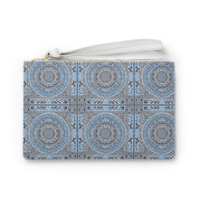 Load image into Gallery viewer, Mandala Design Clutch Bag in Blue, Black and White
