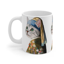 Load image into Gallery viewer, Renaissance Cat Ceramic Mug 11oz
