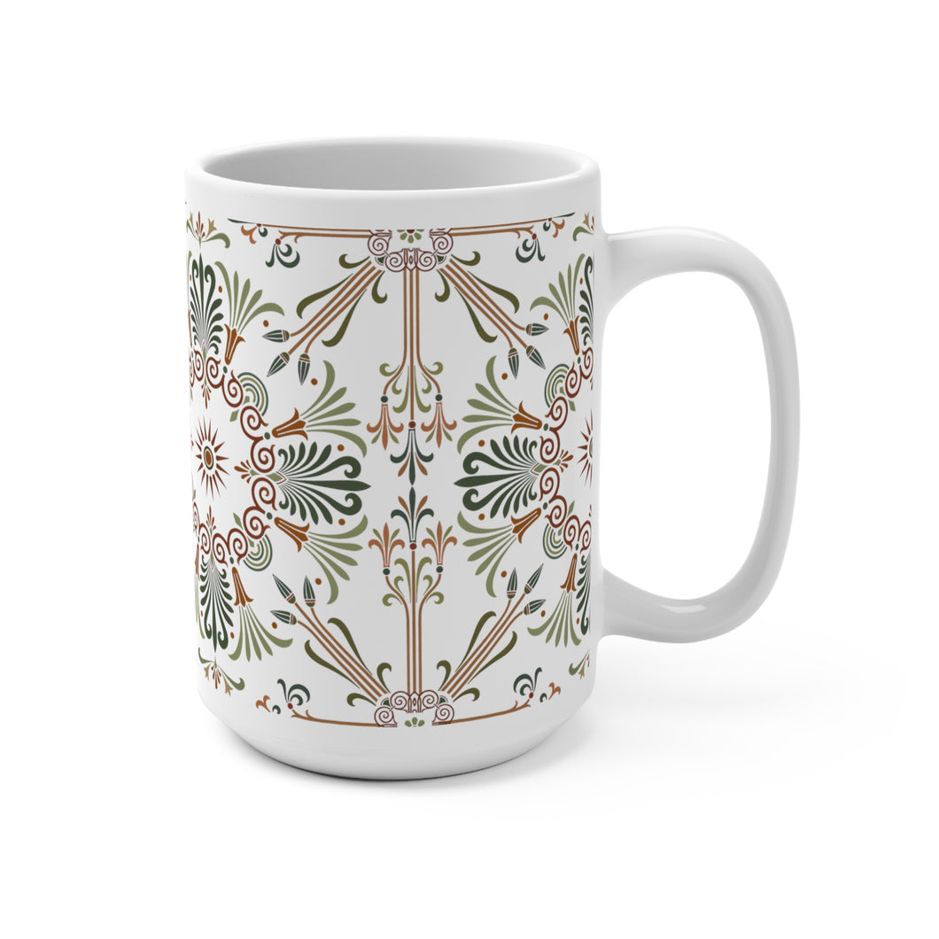 Ancient Greek Floral Mug 15oz