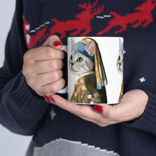 Load image into Gallery viewer, Renaissance Cat Ceramic Mug 11oz
