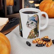 Load image into Gallery viewer, Renaissance Cat Ceramic Mug 11oz
