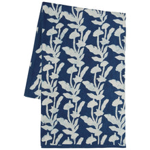 Load image into Gallery viewer, White and Blue Vine Block Print Tablecloth: 90 x 60 inches
