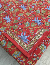 Load image into Gallery viewer, Tablecloth 60X60 Indo Fleur Red

