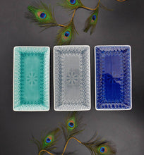 Load image into Gallery viewer, Peacock Rectangular Platter: Blue
