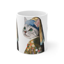 Load image into Gallery viewer, Renaissance Cat Ceramic Mug 11oz
