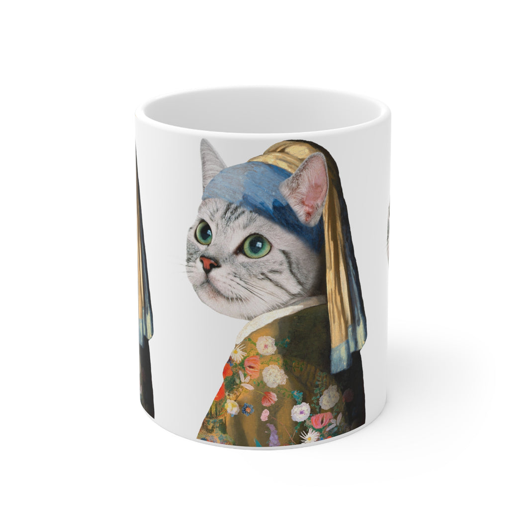 Renaissance Cat Ceramic Mug 11oz