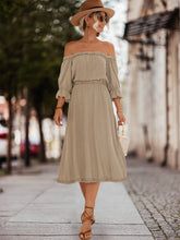 Load image into Gallery viewer, Frilled Off-Shoulder Flounce Sleeve Dress
